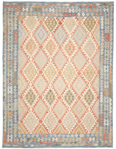 Tappeto Kilim Afghanistan 262x345 Blu Cielo Cre