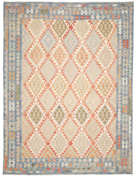 Tappeto Kilim Afghanistan 262x345 Blu Cielo Cre