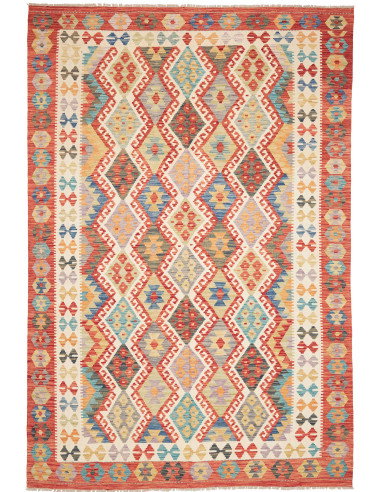 Tappeto Kilim Afghanistan 199x293 Rosso Mattone