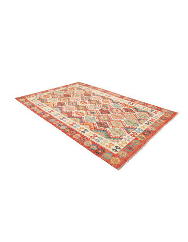 Rug Kilim Afghanistan 199x293 Brick Red Cream