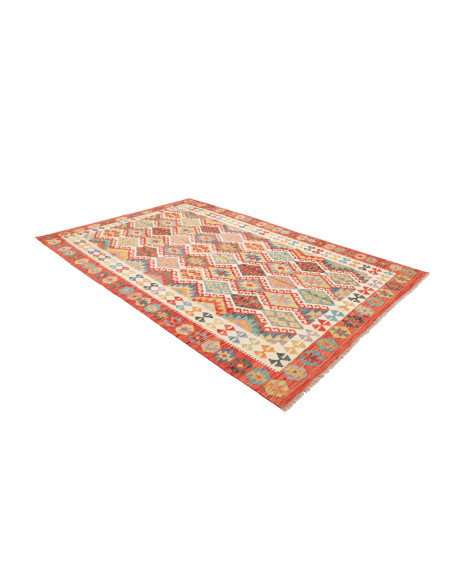 Rug Kilim Afghanistan 199x293 Brick Red Cream