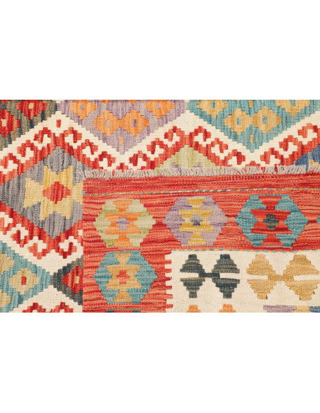 Tappeto Kilim Afghanistan 199x293 Rosso Mattone