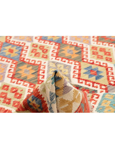 Tappeto Kilim Afghanistan 199x293 Rosso Mattone