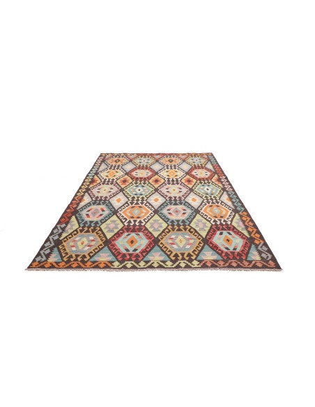 Tappeto Kilim Afghanistan 183x242 Marrone Scuro