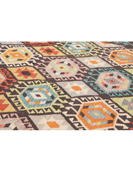 Tappeto Kilim Afghanistan 183x242 Marrone Scuro