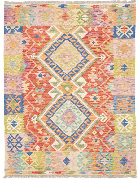 Tappeto Kilim Afghanistan 152x200 Terracotta Bl