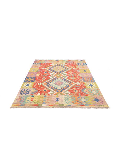 Rug Kilim Afghanistan 152x200 Terracotta Cobalt