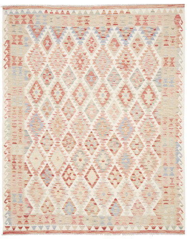 Tappeto Kilim Afghanistan 161x202 Bianco Crema