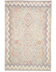 Tappeto Kilim Afghanistan 202x302 Grigio-beige