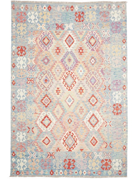 Tappeto Kilim Afghanistan 202x304 Azzurro Acqua