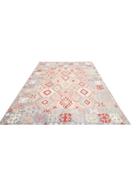 Tappeto Kilim Afghanistan 202x304 Azzurro Acqua