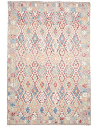 Rug Kilim Afghanistan 208x303 Grey-taupe Blue