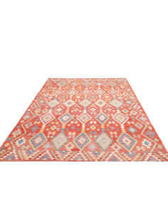 Rug Kilim Afghanistan 204x304 Terracotta Blue 2