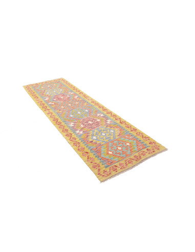 Rug Kilim Afghanistan 80x243 Yellow Blue