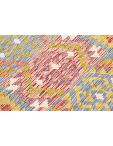 Rug Kilim Afghanistan 80x243 Yellow Blue