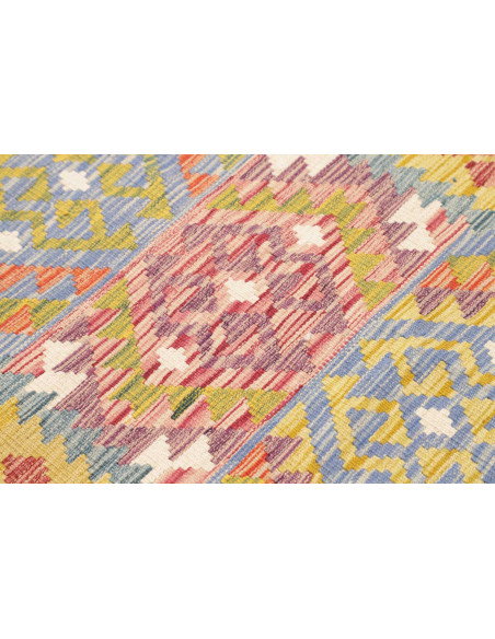 Rug Kilim Afghanistan 80x243 Yellow Blue