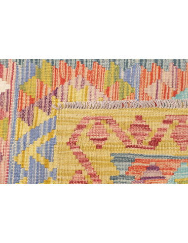 Rug Kilim Afghanistan 80x243 Yellow Blue