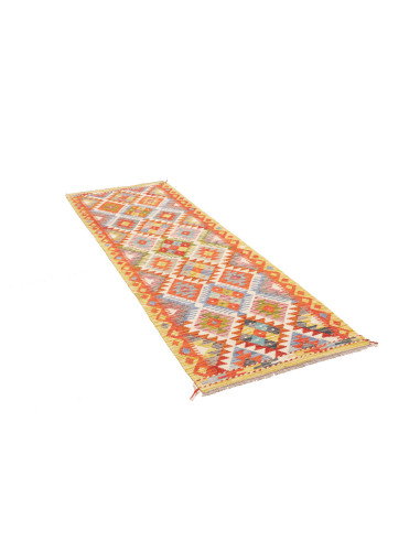 Tappeto Kilim Afghanistan 80x247 Arancio Blu