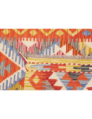 Rug Kilim Afghanistan 80x247 Orange Blue