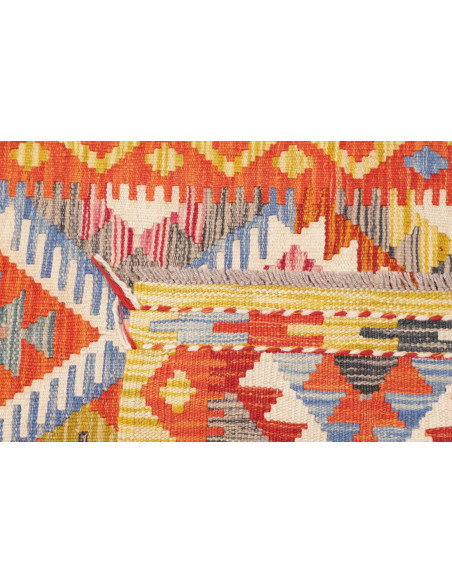 Rug Kilim Afghanistan 80x247 Orange Blue