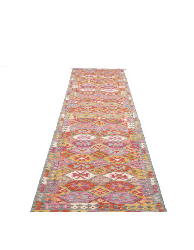 Rug Kilim Afghanistan 83x394 Pink Orange