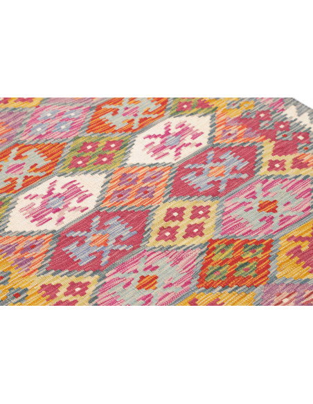 Rug Kilim Afghanistan 83x394 Pink Orange