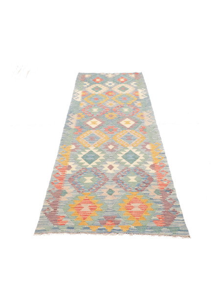 Tappeto Kilim Afghanistan 76x281 Blu Turchese B