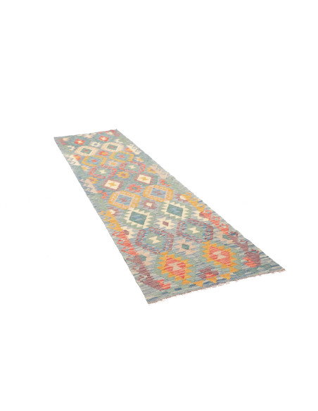 Rug Kilim Afghanistan 76x281 Turquoise Blue Bei