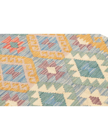 Tappeto Kilim Afghanistan 76x281 Blu Turchese B
