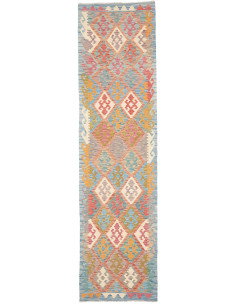 Tappeto Kilim Afghanistan 78x297 Blu Pastello C
