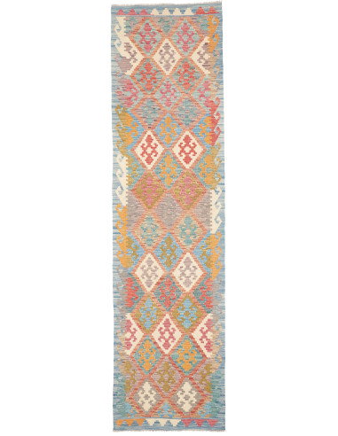 Tappeto Kilim Afghanistan 78x297 Blu Pastello C