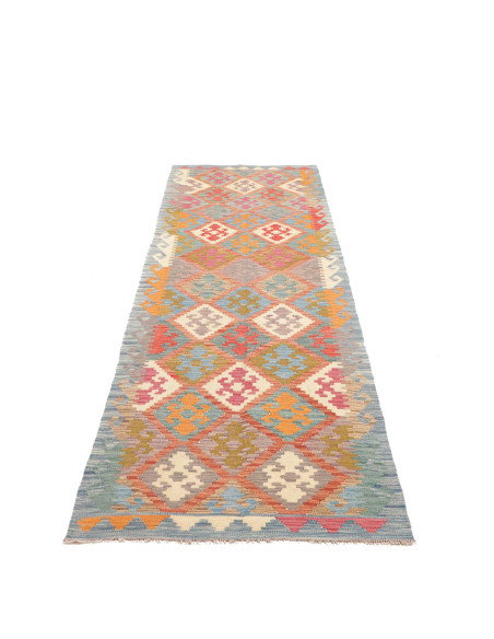 Tappeto Kilim Afghanistan 78x297 Blu Pastello C