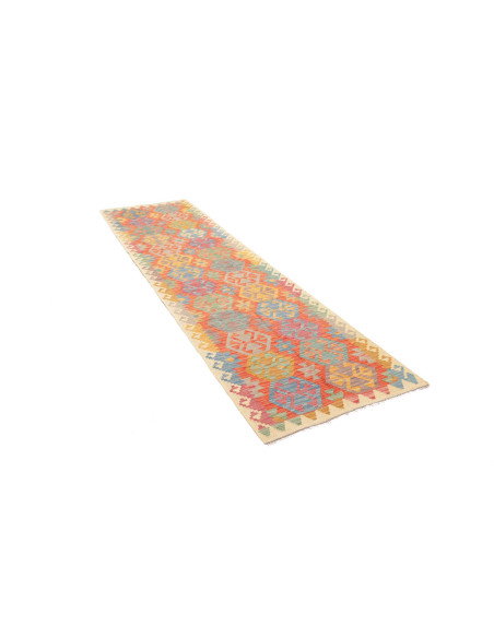 Tappeto Kilim Afghanistan 79x290 Corallo Blu