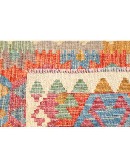 Tappeto Kilim Afghanistan 79x290 Corallo Blu