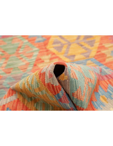 Rug Kilim Afghanistan 79x290 Coral Blue