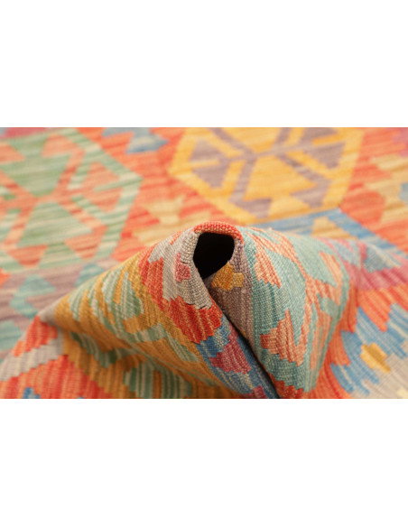 Rug Kilim Afghanistan 79x290 Coral Blue