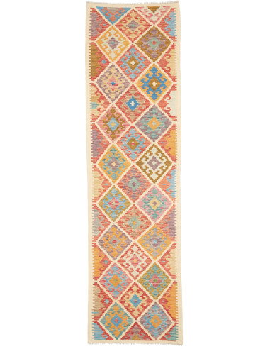 Tappeto Kilim Afghanistan 80x290 Multicolore Di