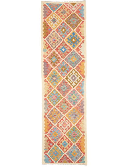 Tappeto Kilim Afghanistan 80x290 Multicolore Di