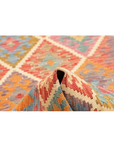 Tappeto Kilim Afghanistan 80x290 Multicolore Di