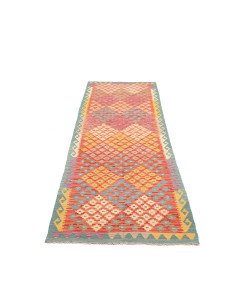Tappeto Kilim Afghanistan 79x297 Rosso Corallo 2