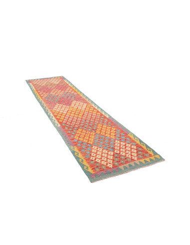 Tappeto Kilim Afghanistan 79x297 Rosso Corallo
