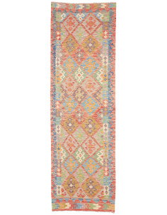 Rug Kilim Afghanistan 83x280 Coral Sky Blue