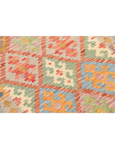 Tappeto Kilim Afghanistan 83x280 Corallo Blu Ci