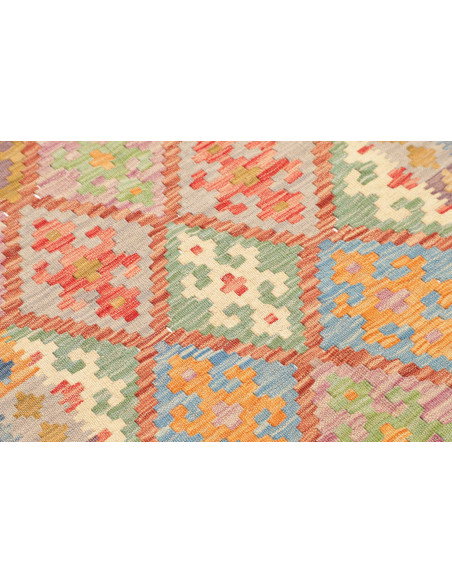 Tappeto Kilim Afghanistan 83x280 Corallo Blu Ci