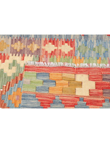 Tappeto Kilim Afghanistan 83x280 Corallo Blu Ci