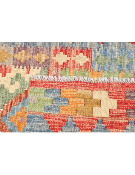 Tappeto Kilim Afghanistan 83x280 Corallo Blu Ci
