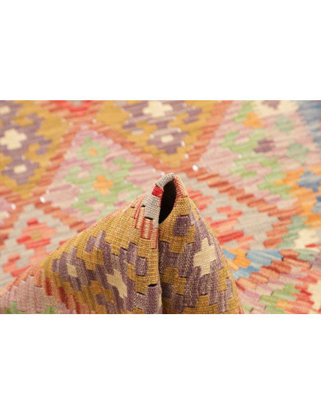 Tappeto Kilim Afghanistan 83x280 Corallo Blu Ci
