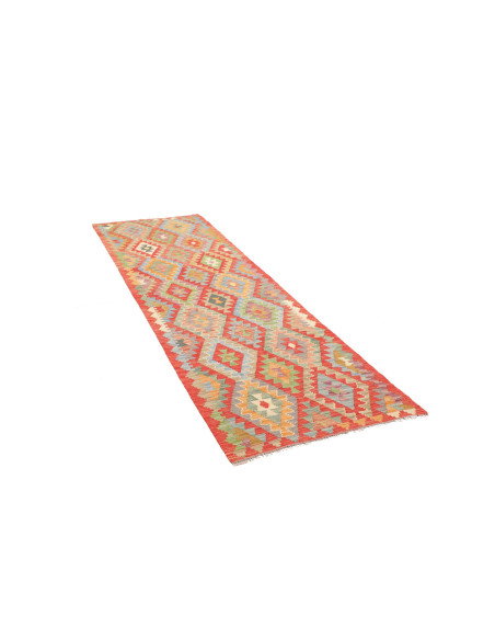 Tappeto Kilim Afghanistan 84x292 Rosso Corallo