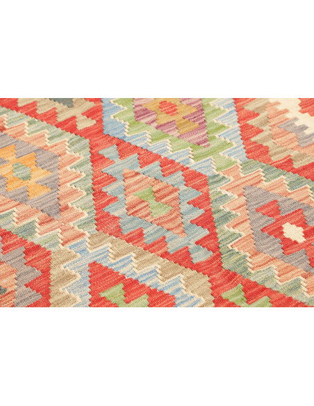 Tappeto Kilim Afghanistan 84x292 Rosso Corallo