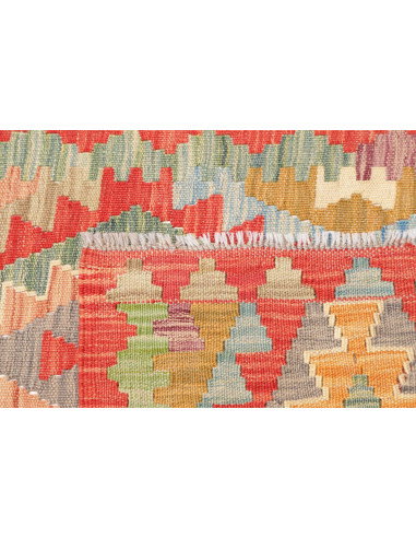Tappeto Kilim Afghanistan 84x292 Rosso Corallo